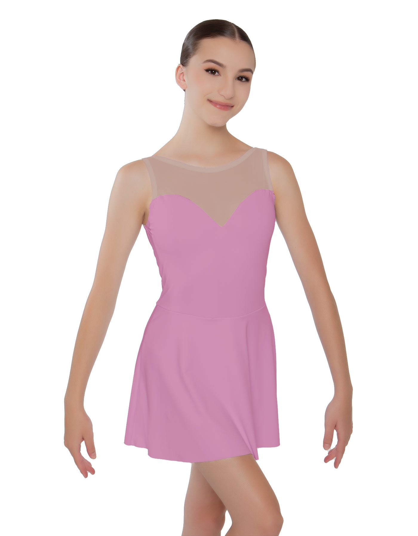 Solid Lycra Mesh Sweetheart Dress