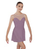 Solid Lycra Mesh Sweetheart Dress