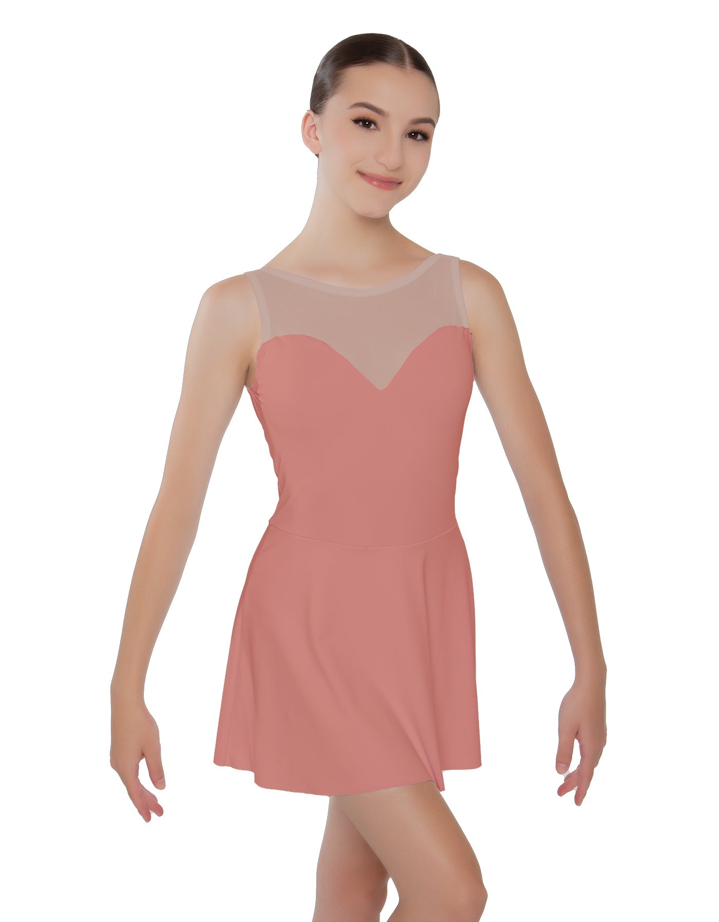 Solid Lycra Mesh Sweetheart Dress