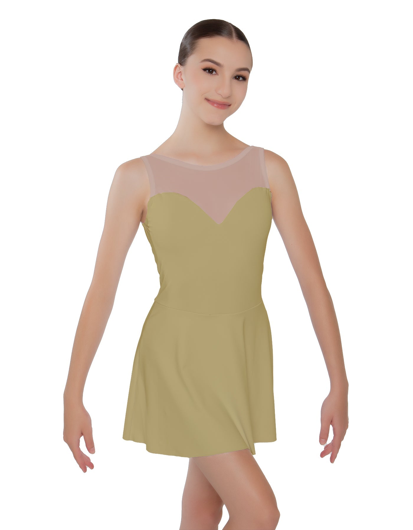 Solid Lycra Mesh Sweetheart Dress