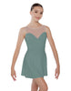 Solid Lycra Mesh Sweetheart Dress