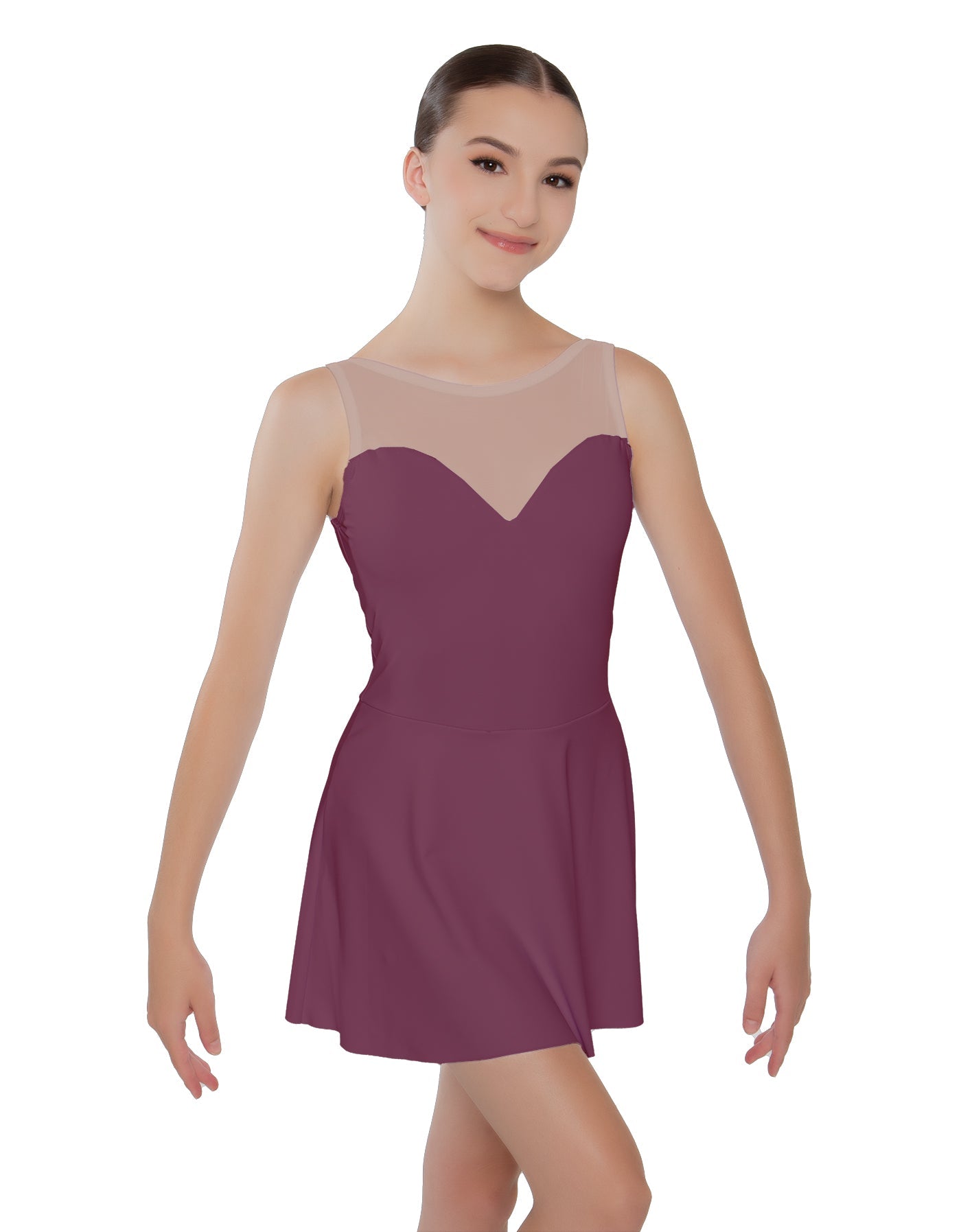 Solid Lycra Mesh Sweetheart Dress