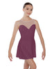 Solid Lycra Mesh Sweetheart Dress