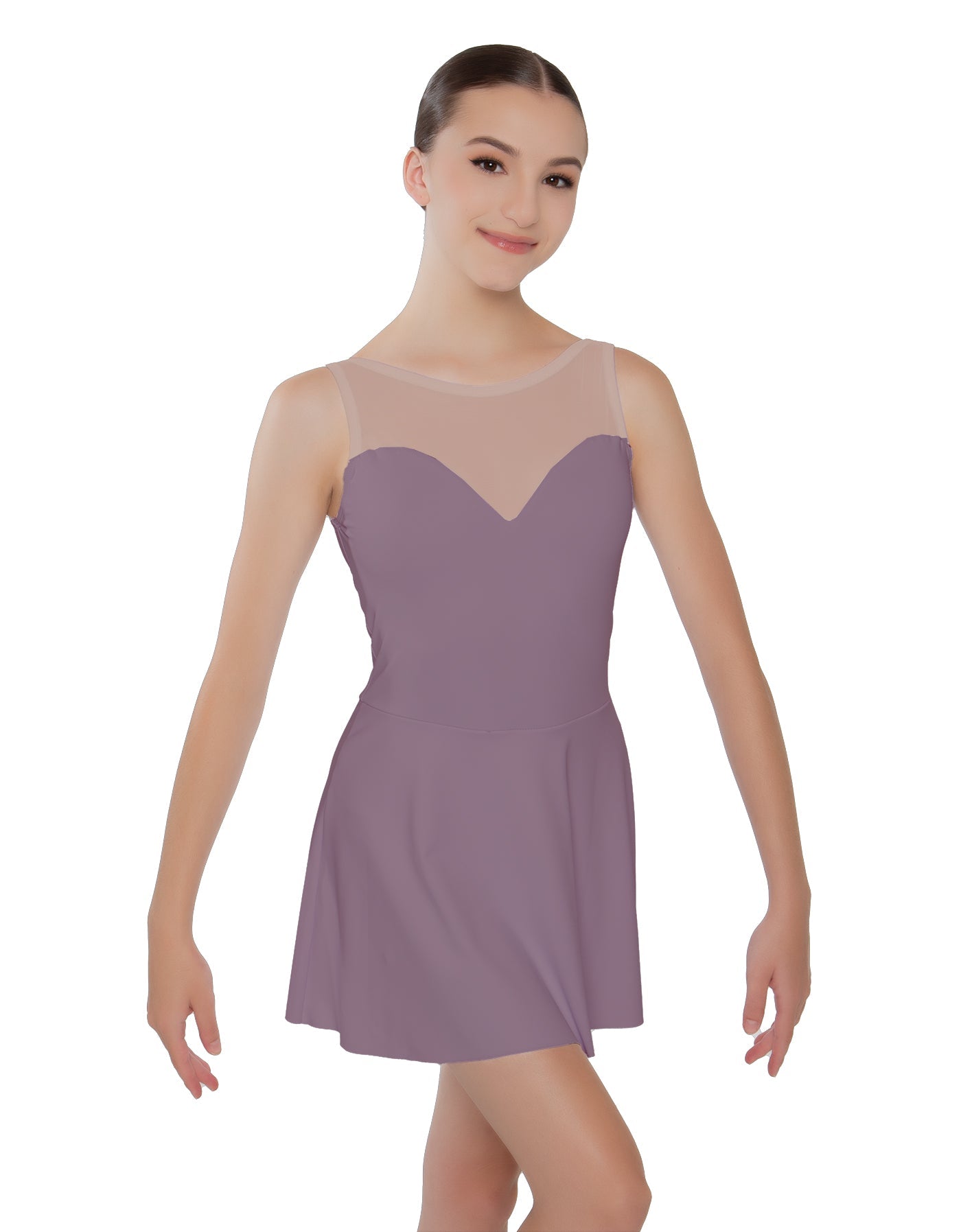 Solid Lycra Mesh Sweetheart Dress