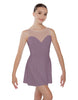Solid Lycra Mesh Sweetheart Dress