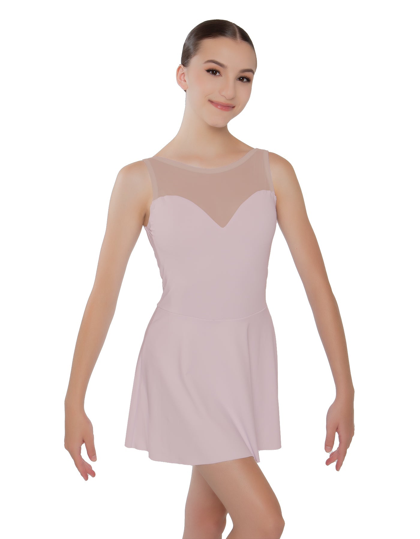 Solid Lycra Mesh Sweetheart Dress