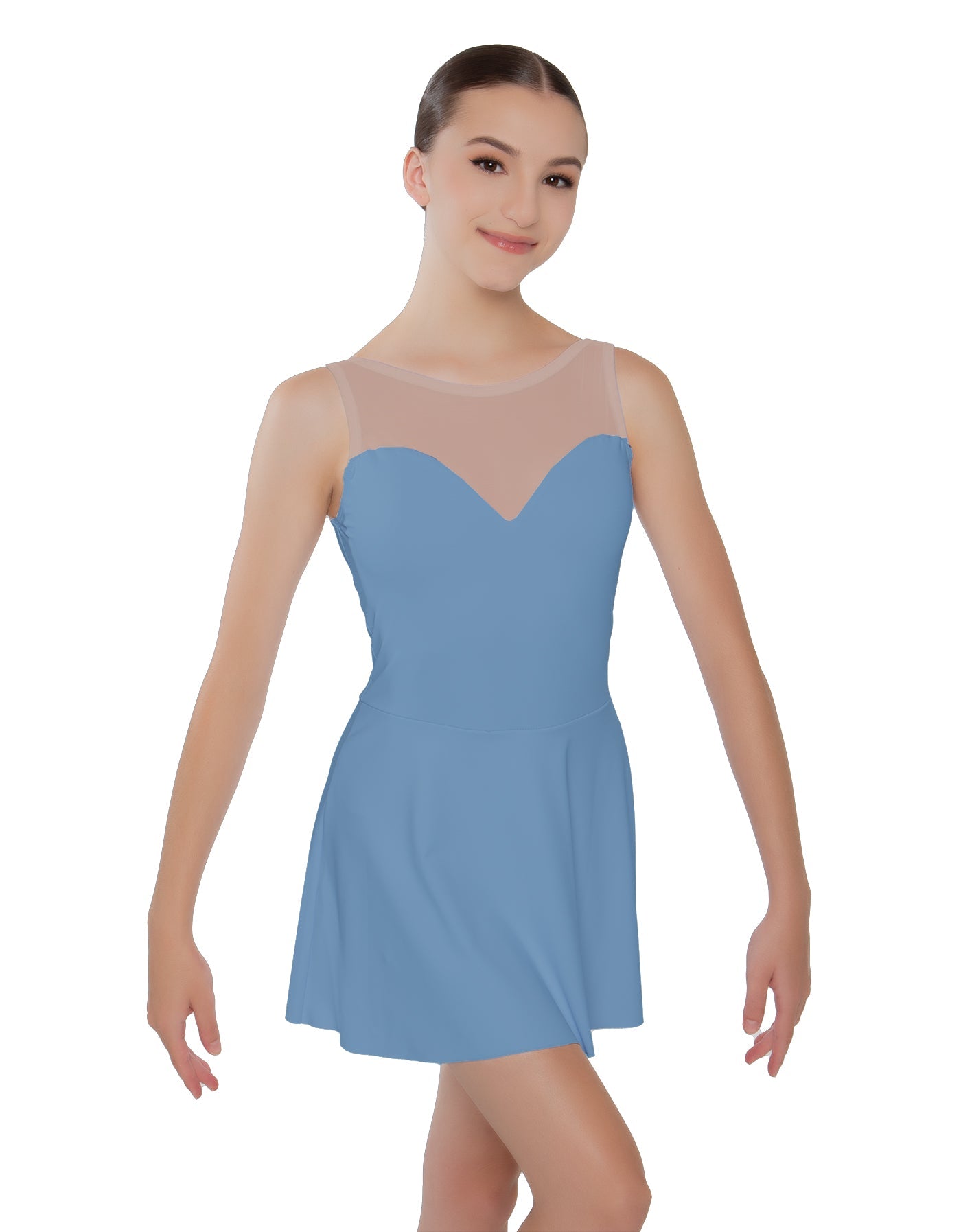 Solid Lycra Mesh Sweetheart Dress