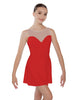 Solid Lycra Mesh Sweetheart Dress