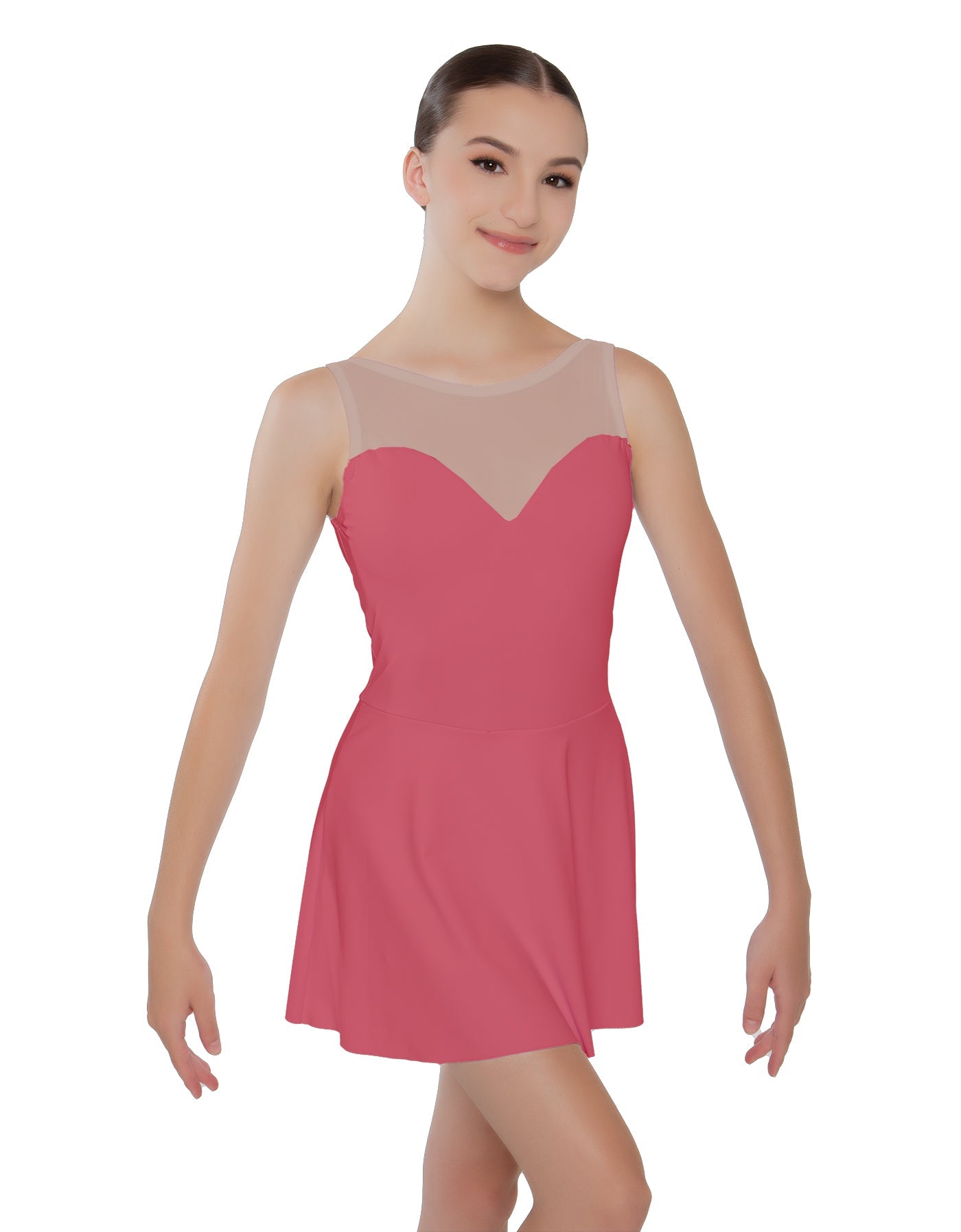Solid Lycra Mesh Sweetheart Dress