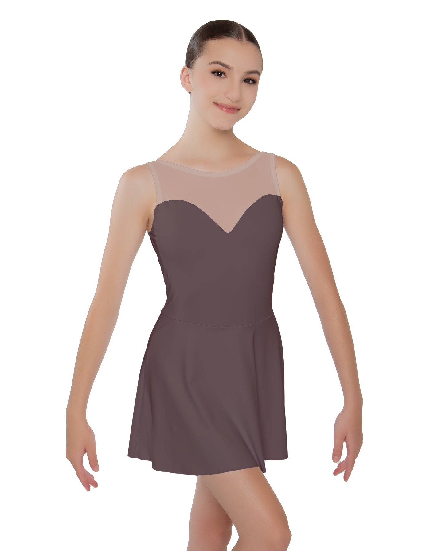 Solid Lycra Mesh Sweetheart Dress