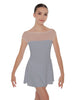 Solid Lycra Mesh Boatneck Dress