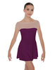 Solid Lycra Mesh Boatneck Dress