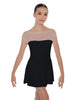 Solid Lycra Mesh Boatneck Dress