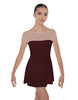 Solid Lycra Mesh Boatneck Dress