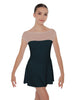 Solid Lycra Mesh Boatneck Dress