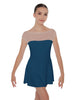 Solid Lycra Mesh Boatneck Dress