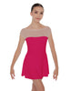 Solid Lycra Mesh Boatneck Dress