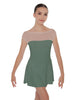 Solid Lycra Mesh Boatneck Dress