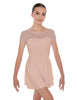 Solid Lycra Mesh Sweetheart with Cap Sleeve Dress