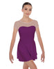 Solid Lycra Mesh Sweetheart with Cap Sleeve Dress