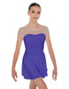 Solid Lycra Mesh Sweetheart with Cap Sleeve Dress