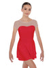 Solid Lycra Mesh Sweetheart with Cap Sleeve Dress