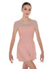 Solid Lycra Mesh Sweetheart with Cap Sleeve Dress