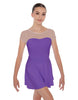 Solid Lycra Mesh Sweetheart with Cap Sleeve Dress