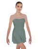 Solid Lycra Mesh Sweetheart with Cap Sleeve Dress