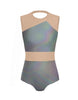 Hologram Defined Leotard Nude Mesh