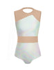 Hologram Defined Leotard Nude Mesh