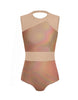 Hologram Defined Leotard Nude Mesh