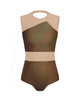 Hologram Defined Leotard Nude Mesh