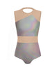 Hologram Defined Leotard Nude Mesh