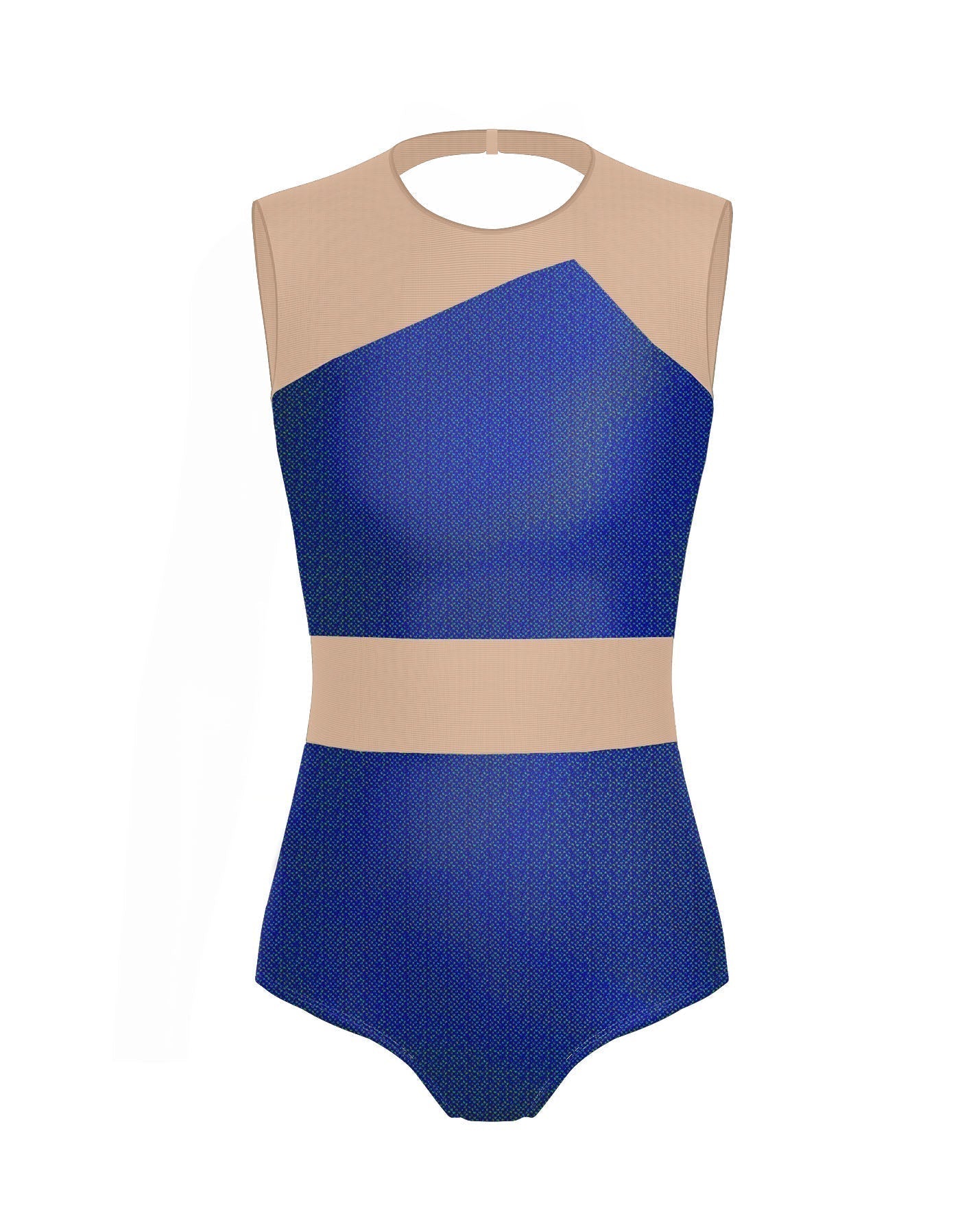 Hologram Defined Leotard Nude Mesh