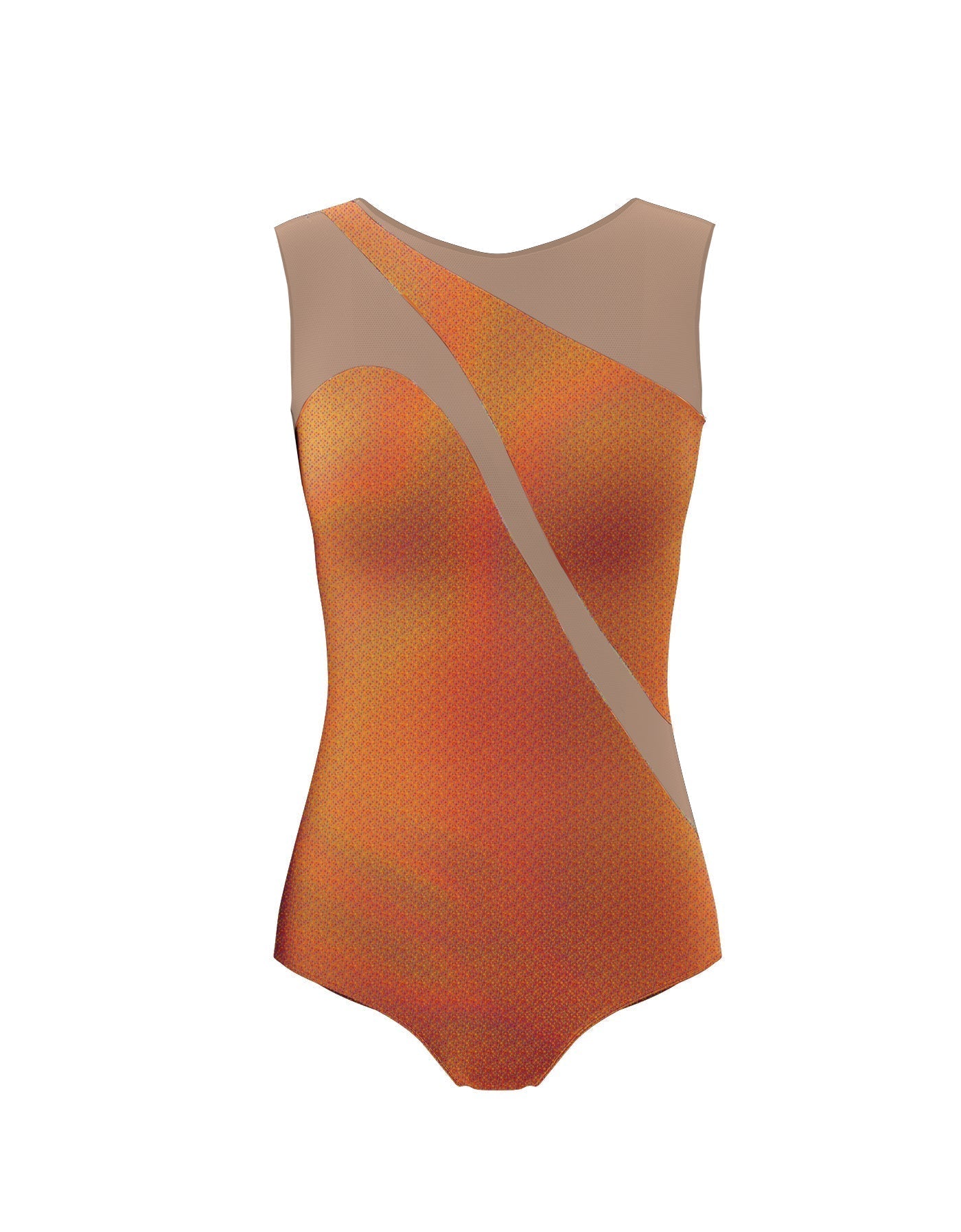Hologram Sleeveless Spectral Leotard Nude Mesh