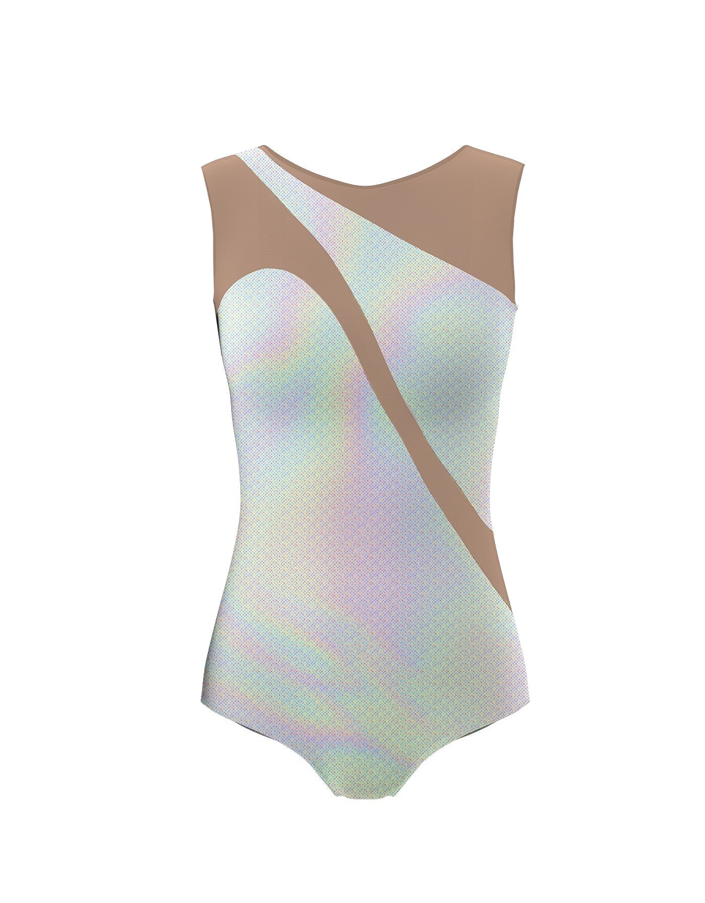 Hologram Sleeveless Spectral Leotard Nude Mesh