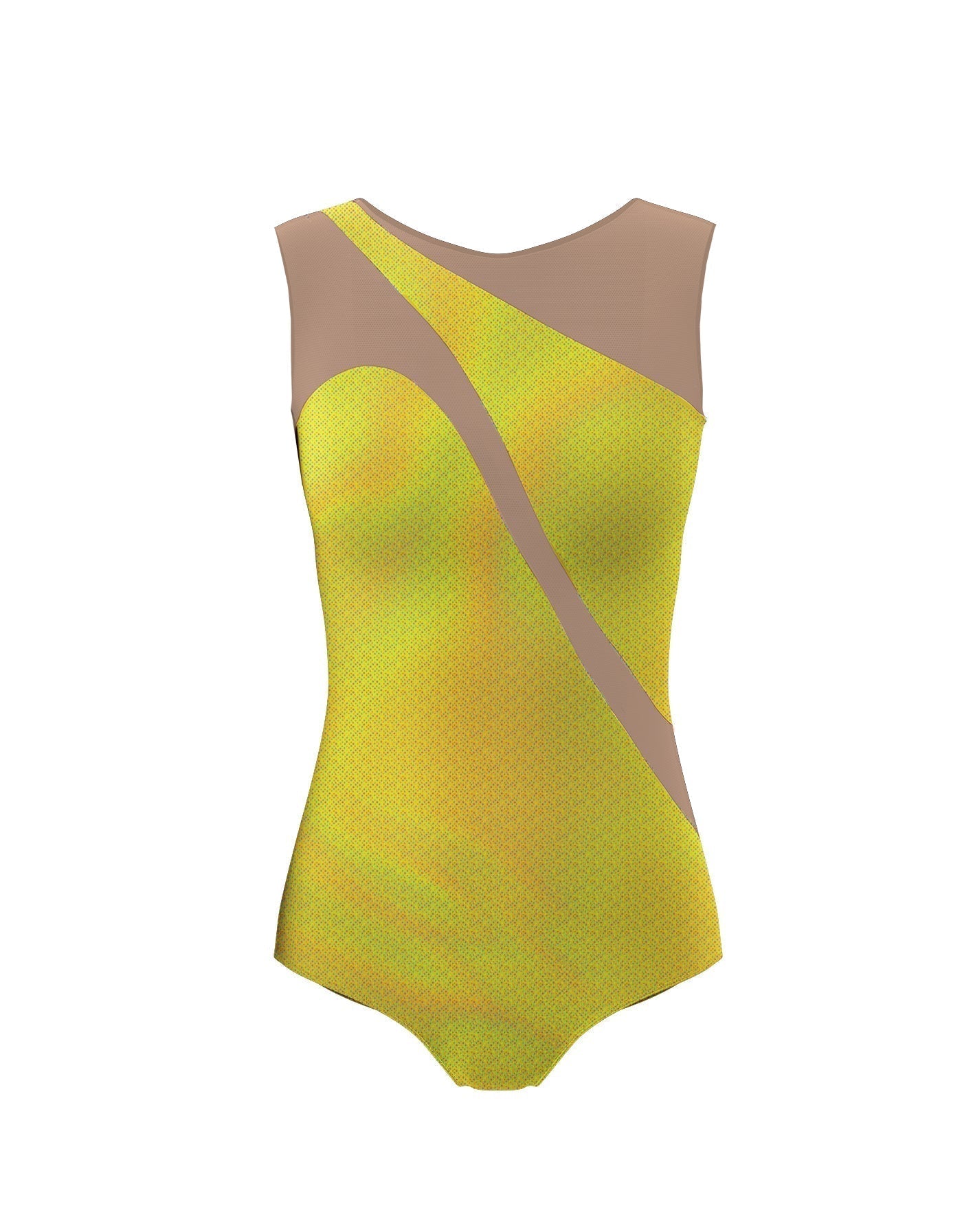 Hologram Sleeveless Spectral Leotard Nude Mesh