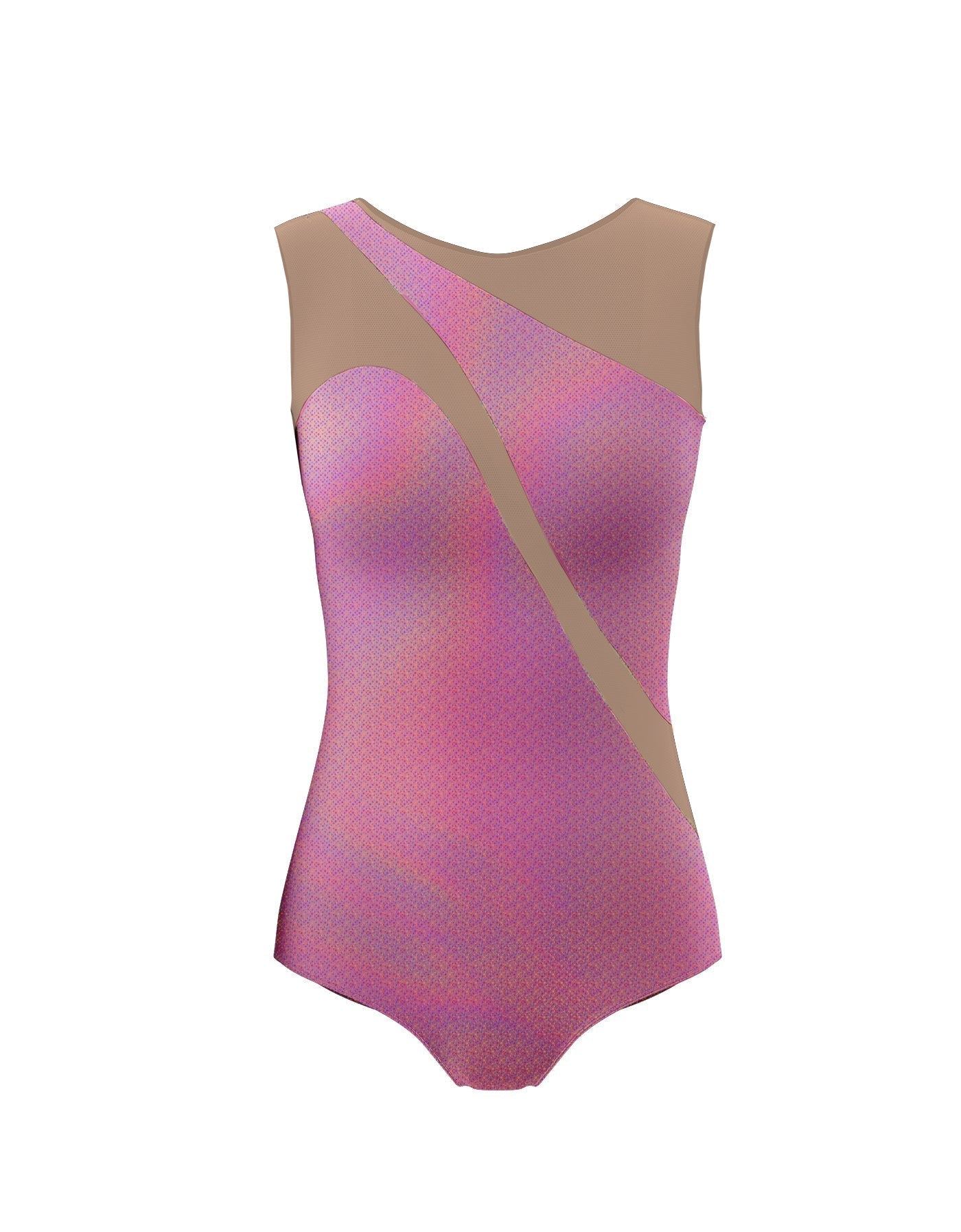 Hologram Sleeveless Spectral Leotard Nude Mesh