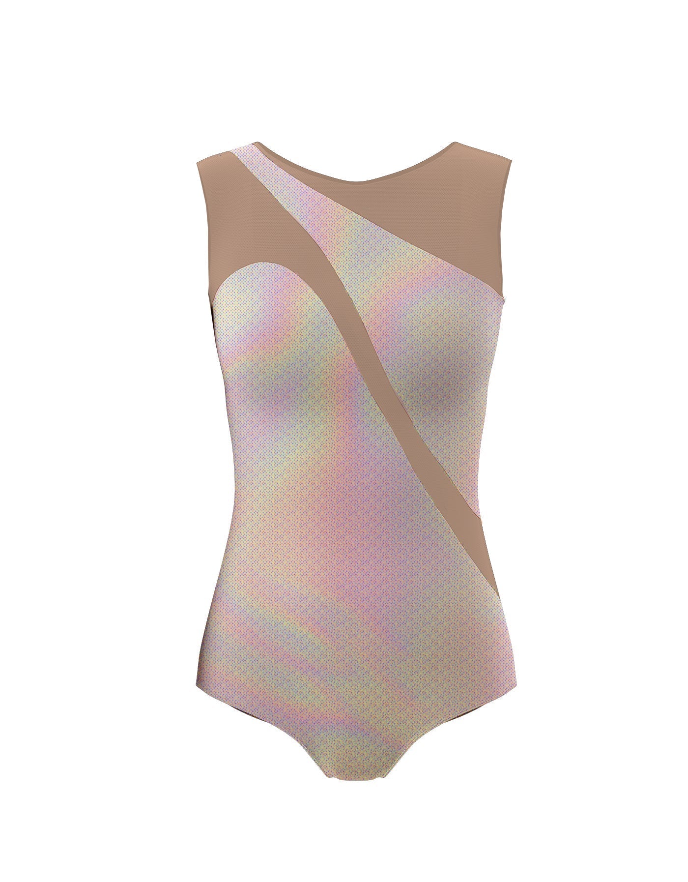 Hologram Sleeveless Spectral Leotard Nude Mesh