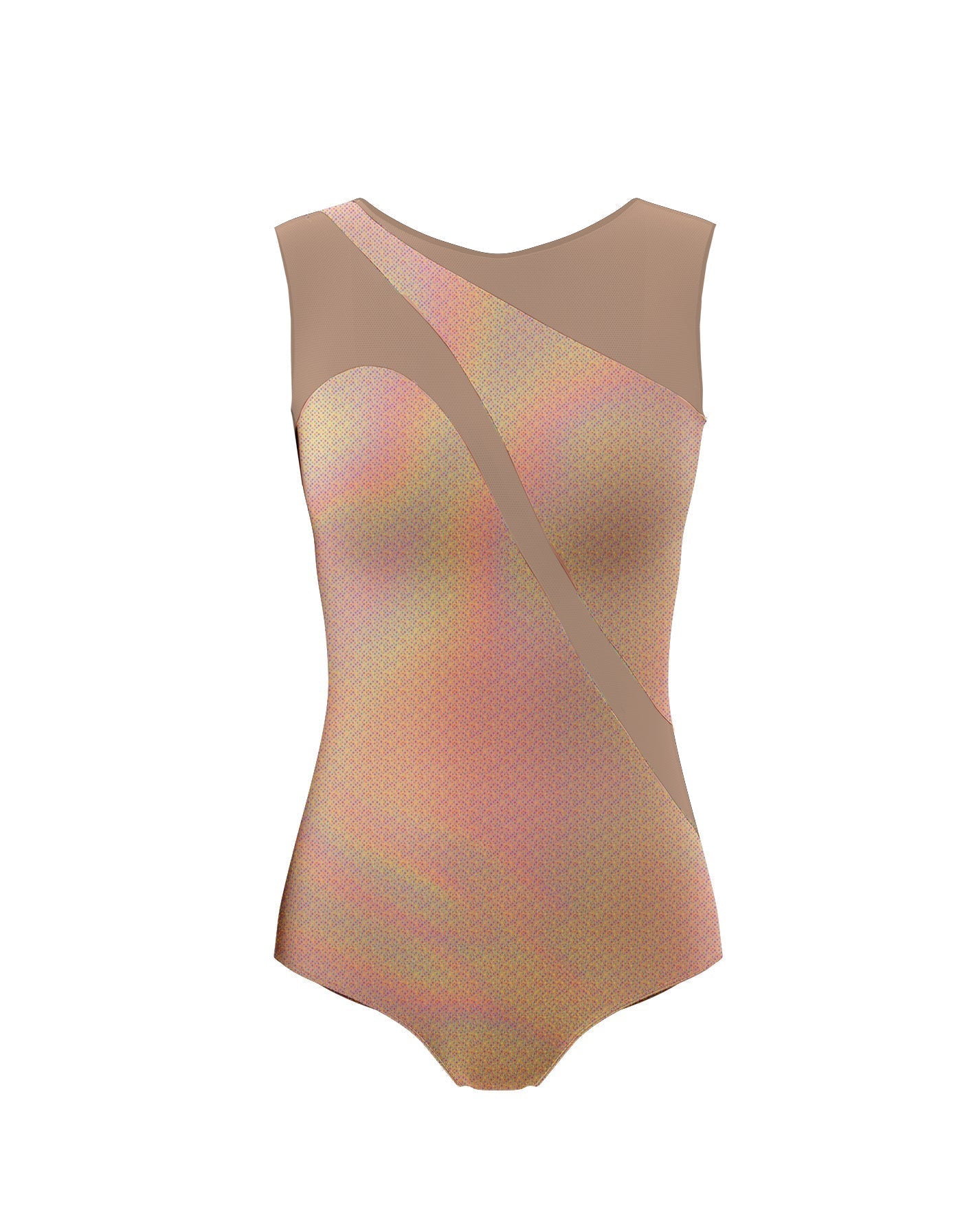 Hologram Sleeveless Spectral Leotard Nude Mesh