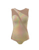 Hologram Sleeveless Spectral Leotard Nude Mesh
