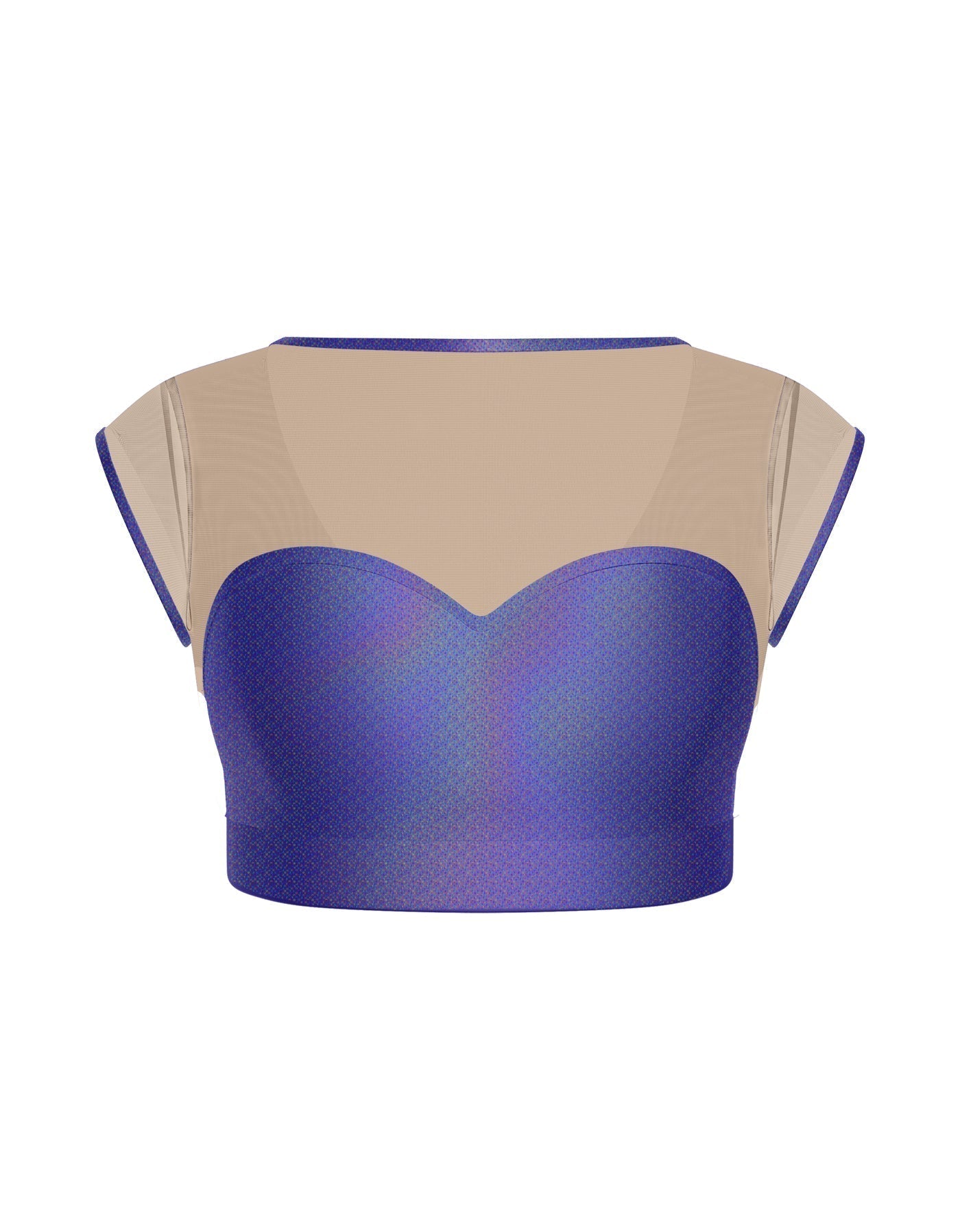 Hologram Mesh Bow Back Crop Top