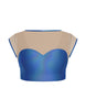 Hologram Mesh Bow Back Crop Top