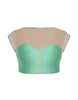 Hologram Mesh Bow Back Crop Top