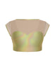 Hologram Mesh Bow Back Crop Top