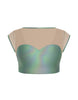 Hologram Mesh Bow Back Crop Top