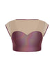 Hologram Mesh Bow Back Crop Top