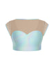 Hologram Mesh Bow Back Crop Top
