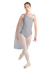 Solid Lycra One Shoulder Leotard with Chiffon Sash